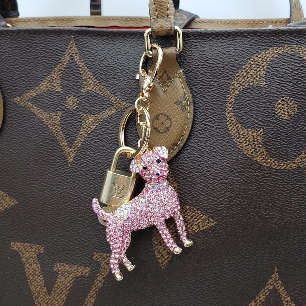 LV Gold Padlock 🔑 Authentic Louis Vuitton Charm + Unbranded Dog Keychain